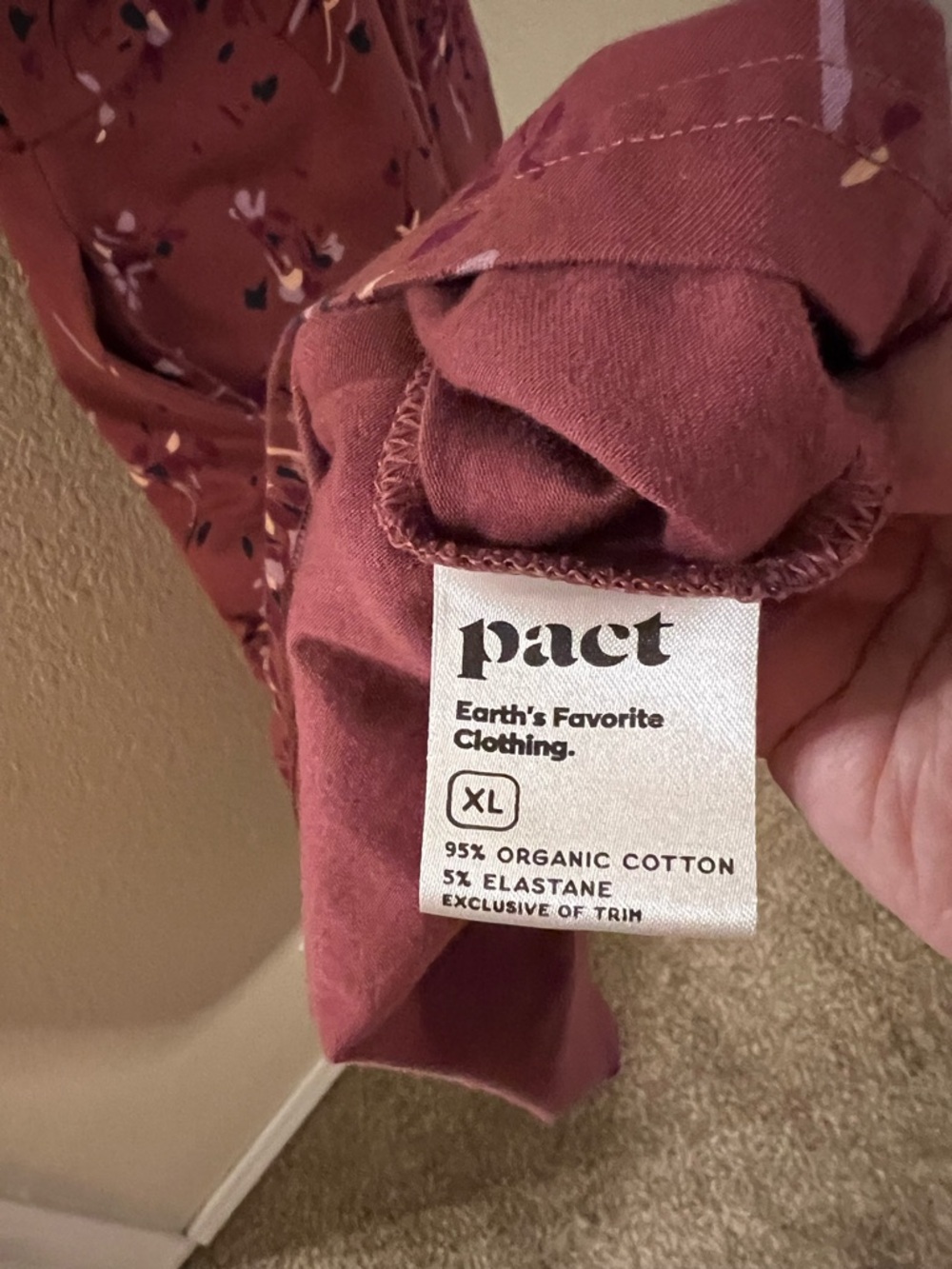 Pact Burgundy Floral Midi Slip Dress - Picture 4 of 5